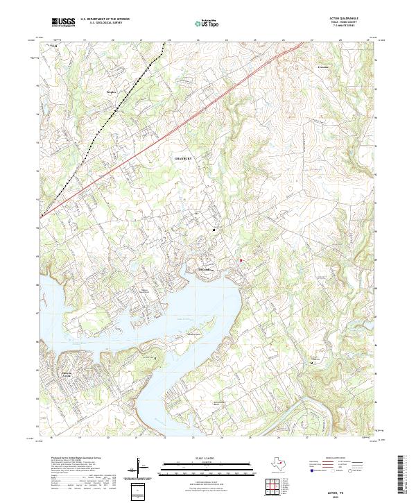 Acton, TX — USGS 7.5-minute topo (2022)
