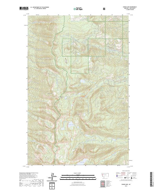 Cedar Lake, MT — USGS 7.5-minute topo (2024)
