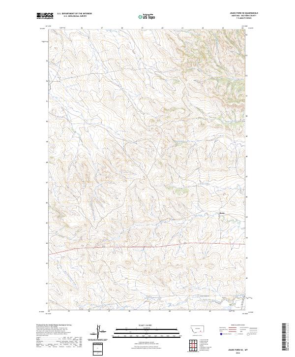 Jeans Fork SE, MT — USGS 7.5-minute topo (2024)