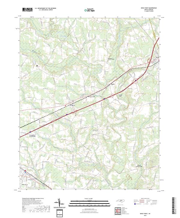 Kenly West, NC — USGS 7.5-minute topo (2022)