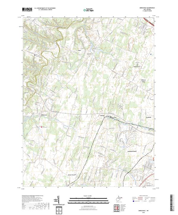 Middleway, WV — USGS 7.5-minute topo (2023)