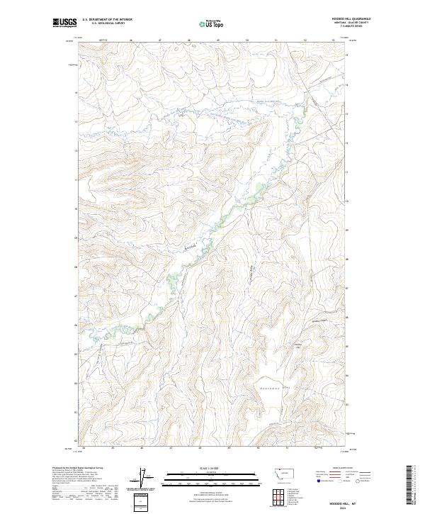 Hoodoo Hill, MT — USGS 7.5-minute topo (2024)