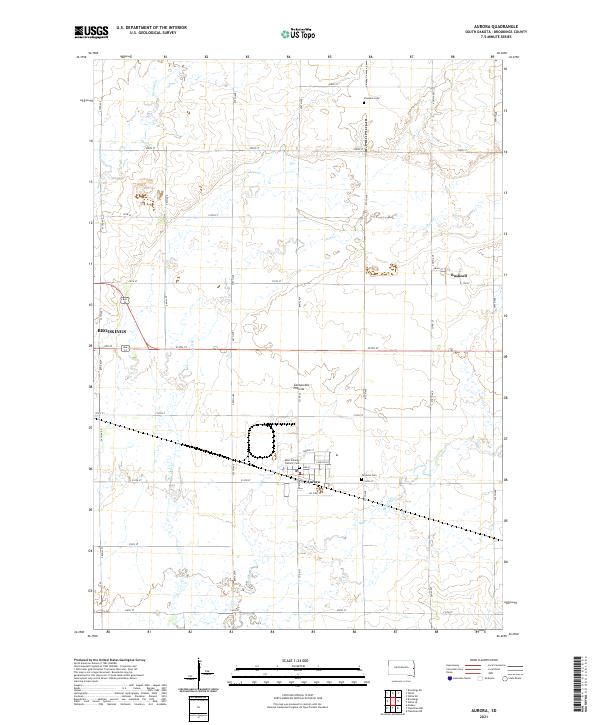 Aurora, SD — USGS 7.5-minute topo (2021)