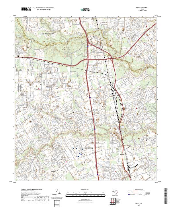 Spring, TX — USGS 7.5-minute topo (2023)