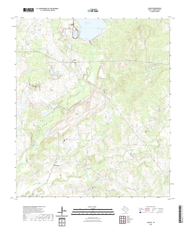 Carlos, TX — USGS 7.5-minute topo (2022)
