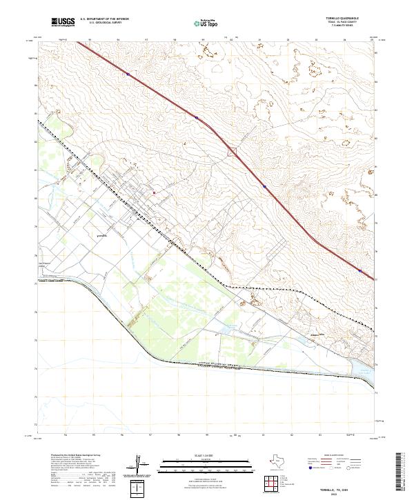 Tornillo, TX,CHH, US — USGS 7.5-minute topo (2022)