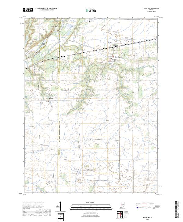 Westpoint, IN — USGS 7.5-minute topo (2022)