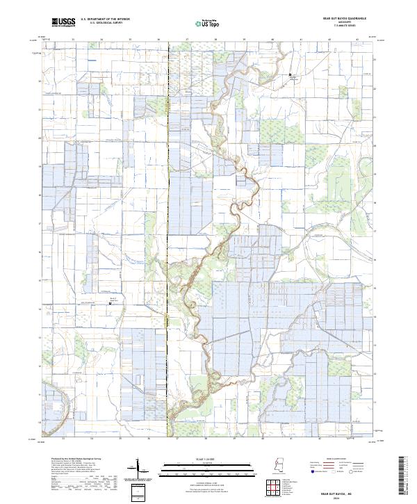 Bear Gut Bayou, MS — USGS 7.5-minute topo (2024)