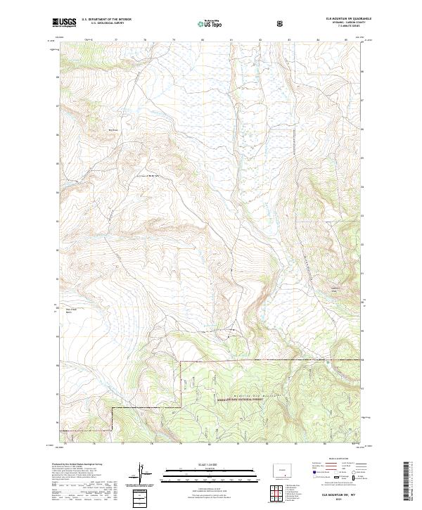 Elk Mountain SW, WY — USGS 7.5-minute topo (2021)