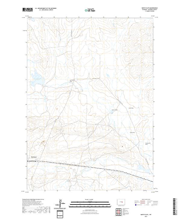 Smith Flats, WY — USGS 7.5-minute topo (2021)