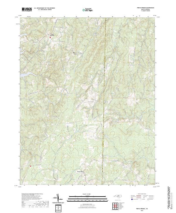 Triple Springs, NC — USGS 7.5-minute topo (2022)