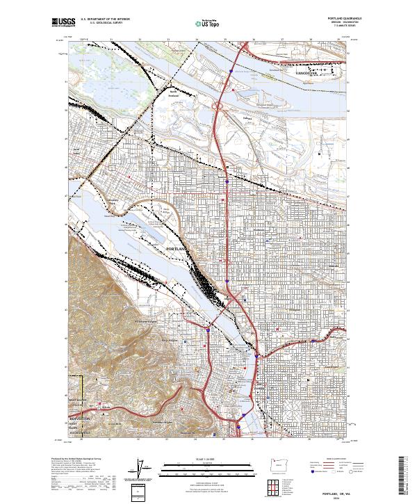 Portland, OR-WA — USGS 7.5-minute topo (2024)