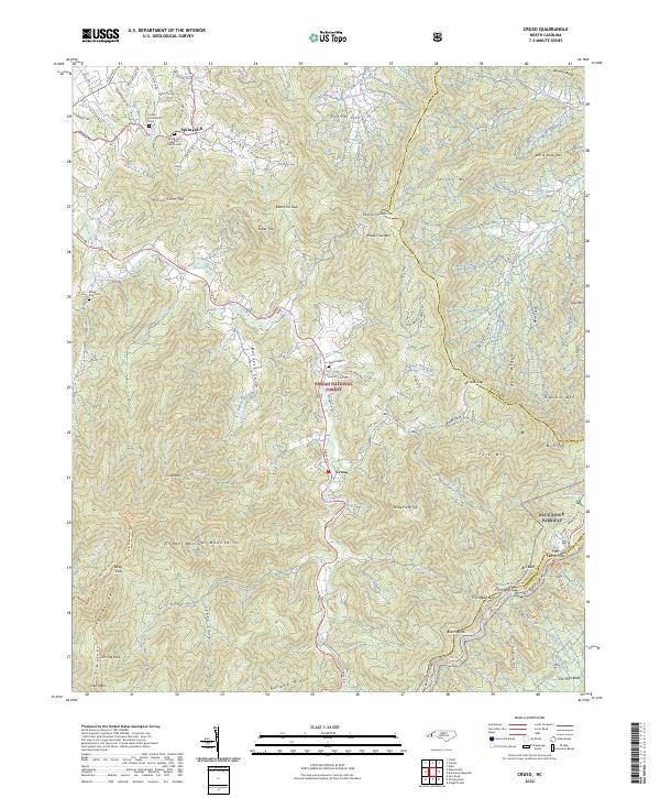 Cruso, NC — USGS 7.5-minute topo (2022)