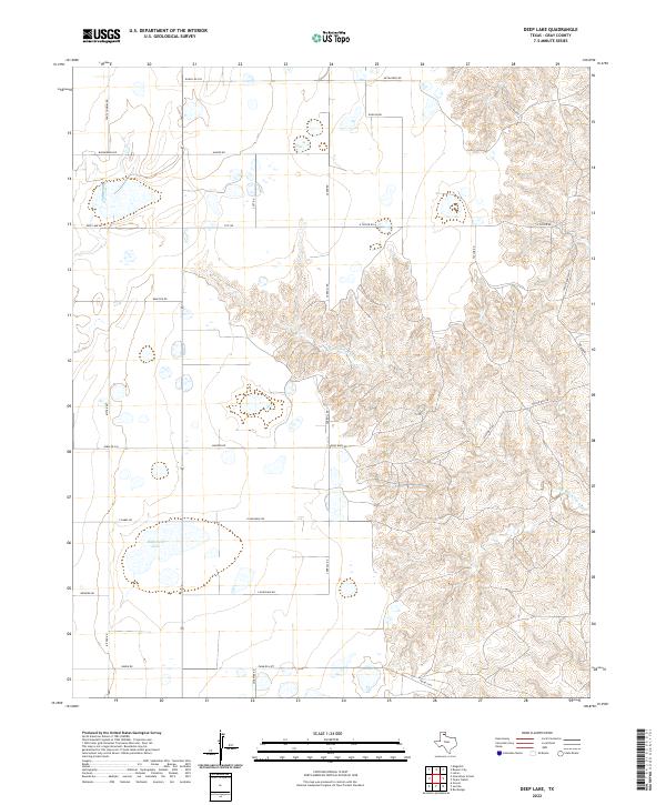 Deep Lake, TX — USGS 7.5-minute topo (2022)