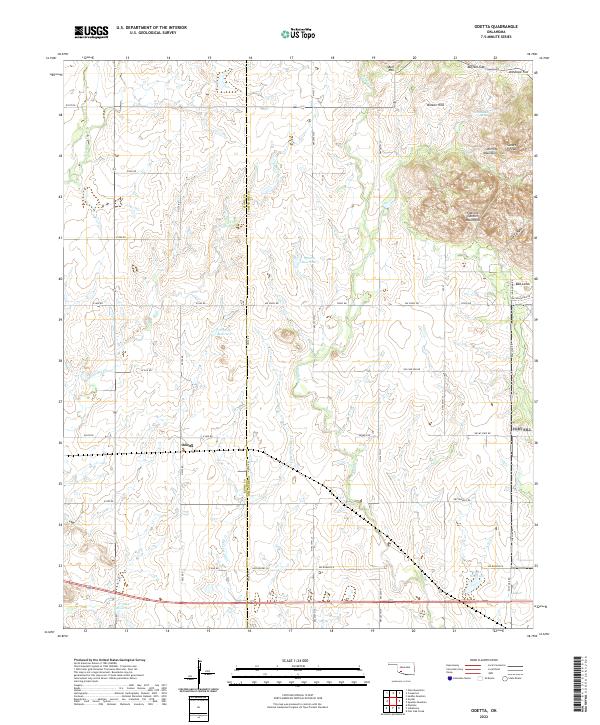 Odetta, OK — USGS 7.5-minute topo (2022)