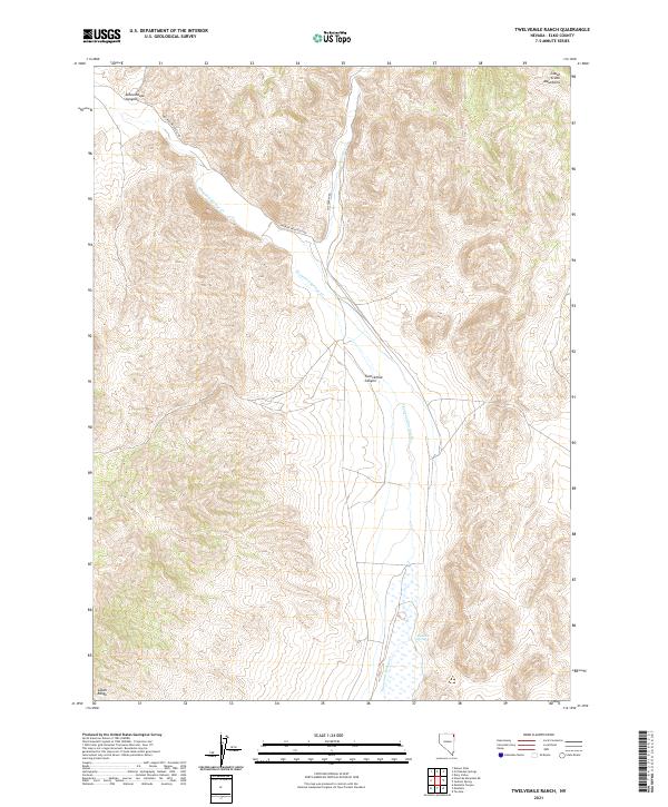Twelvemile Ranch, NV — USGS 7.5-minute topo (2021)