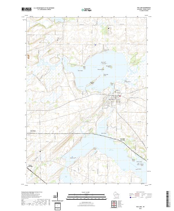 Fox Lake, WI — USGS 7.5-minute topo (2022)