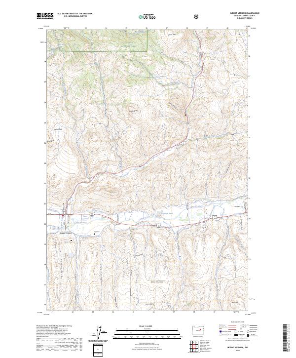 Mount Vernon, OR — USGS 7.5-minute topo (2023)