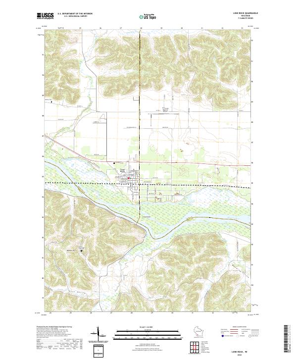 Lone Rock, WI — USGS 7.5-minute topo (2022)