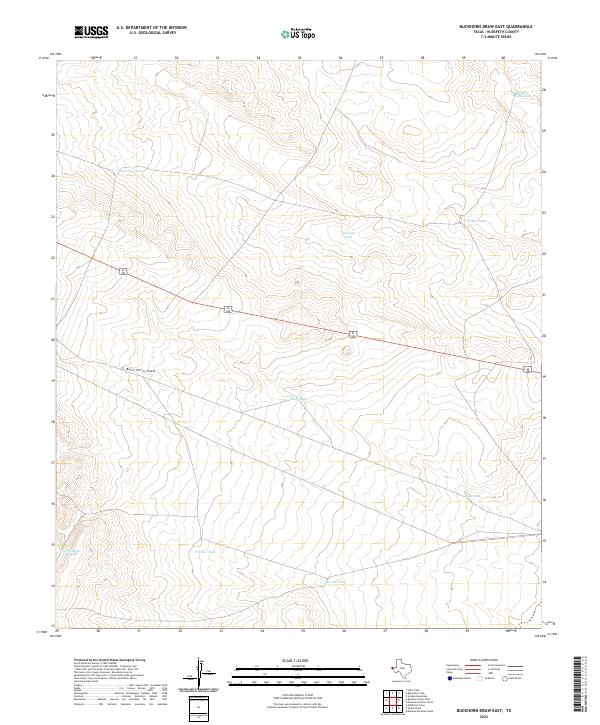 Buckhorn Draw East, TX — USGS 7.5-minute topo (2022)