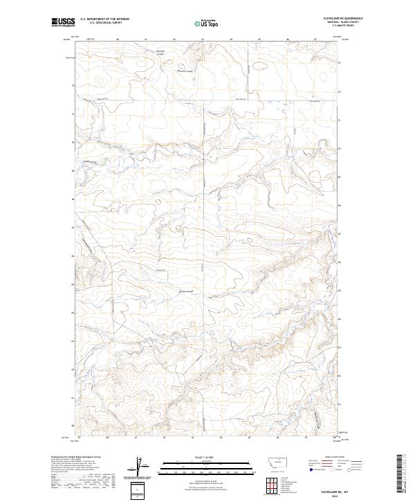 Cleveland NE, MT — USGS 7.5-minute topo (2024)