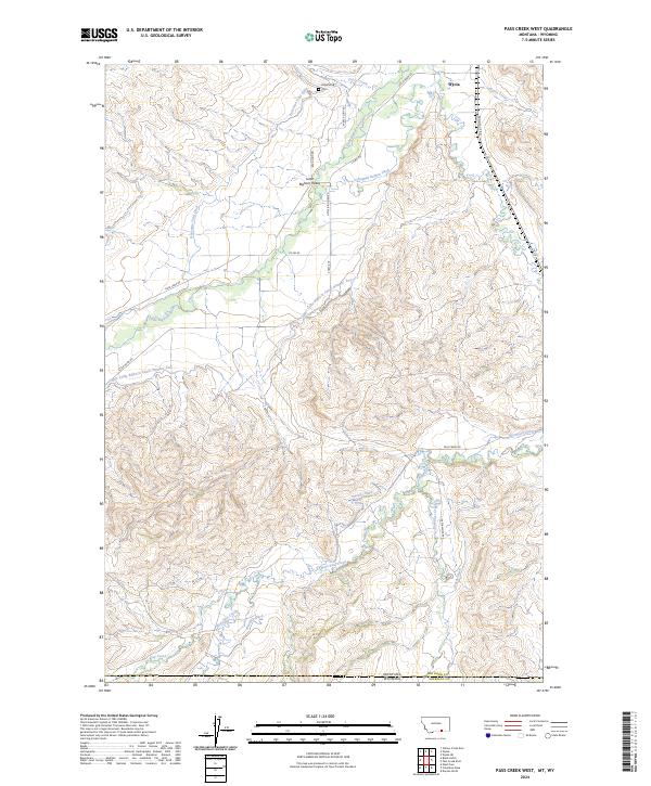 Pass Creek West, MT-WY — USGS 7.5-minute topo (2024)