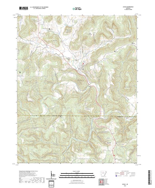 Leslie, AR — USGS 7.5-minute topo (2024)