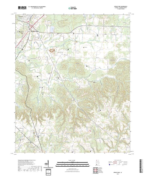 Spruce Pine, AL — USGS 7.5-minute topo (2024)