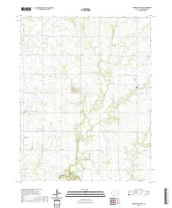 Grindstone Creek, KS — USGS 7.5-minute topo (2022)