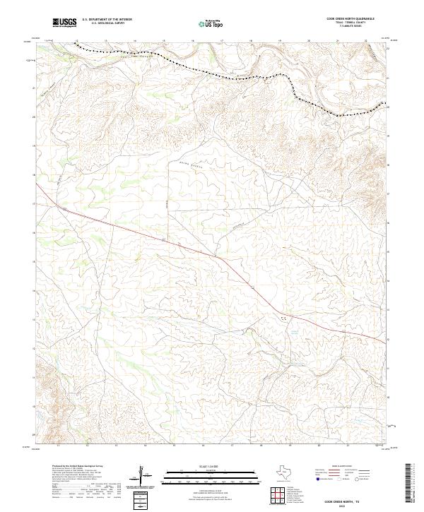Cook Creek North, TX — USGS 7.5-minute topo (2022)