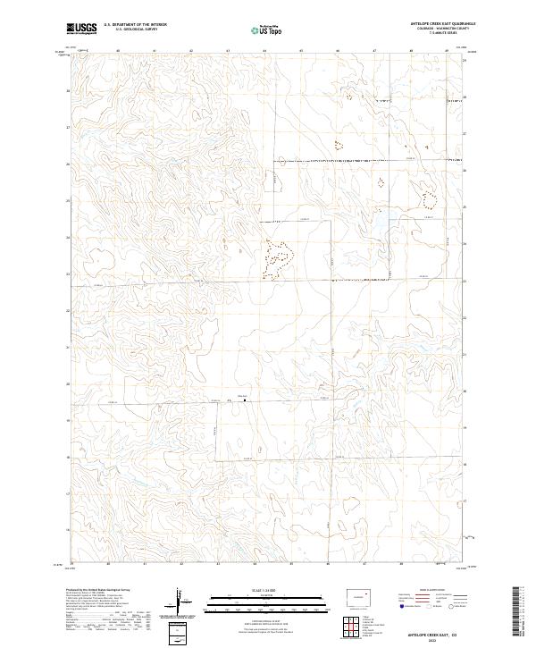 Antelope Creek East, CO — USGS 7.5-minute topo (2022)