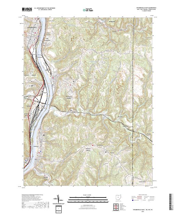 Steubenville East, OH-WV-PA — USGS 7.5-minute topo (2023)