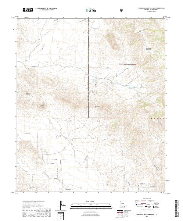 Pedregosa Mountains West, AZ — USGS 7.5-minute topo (2021)