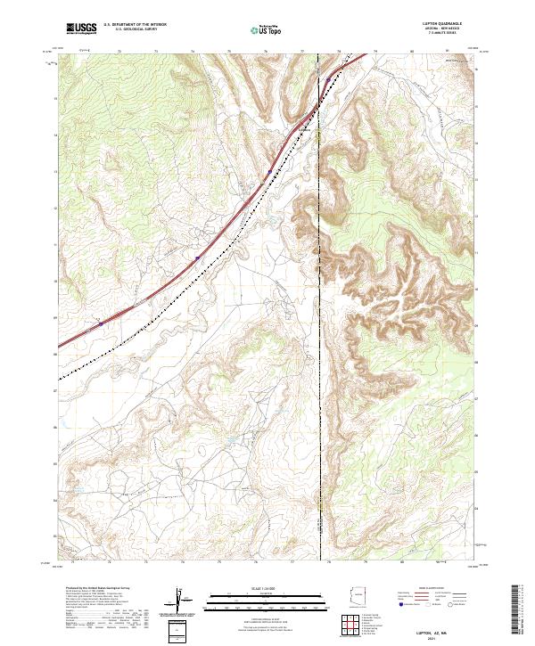 Lupton, AZ-NM — USGS 7.5-minute topo (2021)