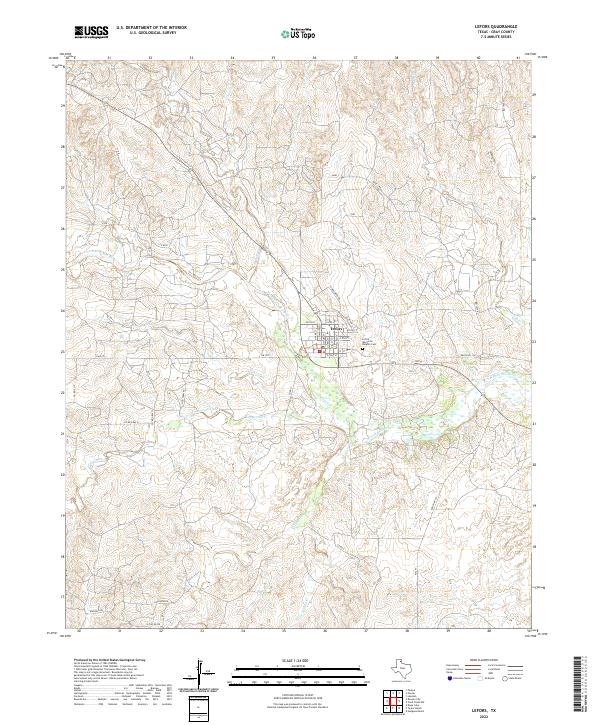 Lefors, TX — USGS 7.5-minute topo (2022)
