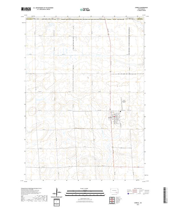Corsica, SD — USGS 7.5-minute topo (2021)