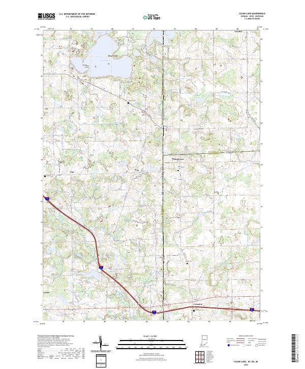 Clear Lake, IN-OH-MI — USGS 7.5-minute topo (2022)