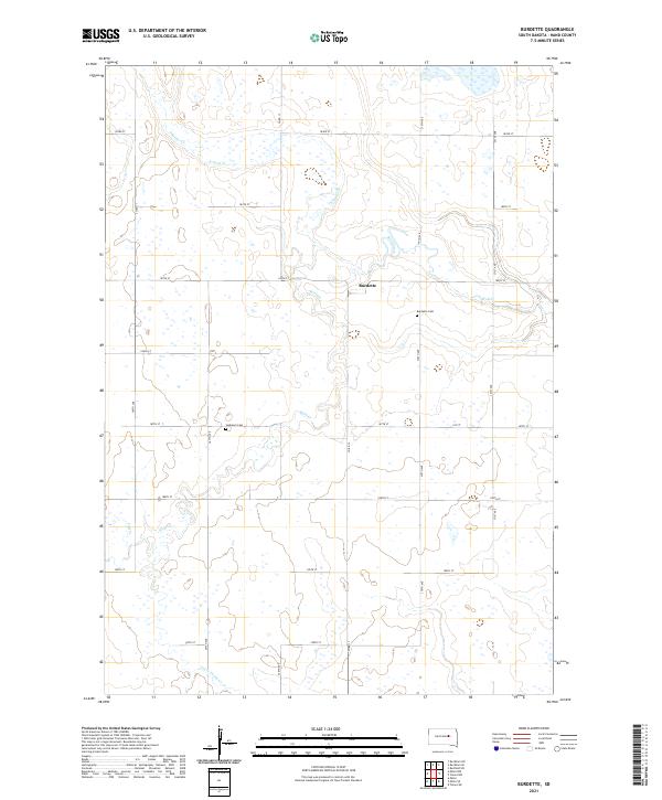 Burdette, SD — USGS 7.5-minute topo (2021)