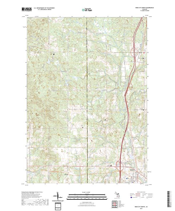 Reed City North, MI — USGS 7.5-minute topo (2023)