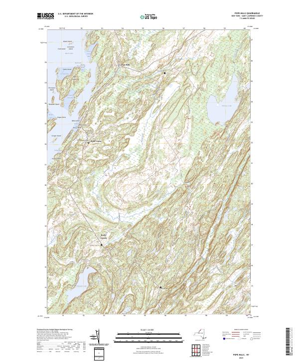 Pope Mills, NY — USGS 7.5-minute topo (2023)
