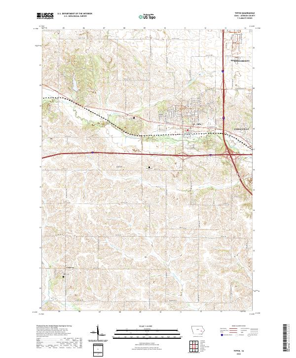 Tiffin, IA — USGS 7.5-minute topo (2022)