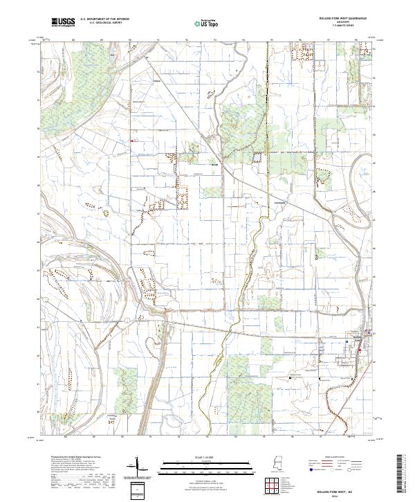 Rolling Fork West, MS — USGS 7.5-minute topo (2024)
