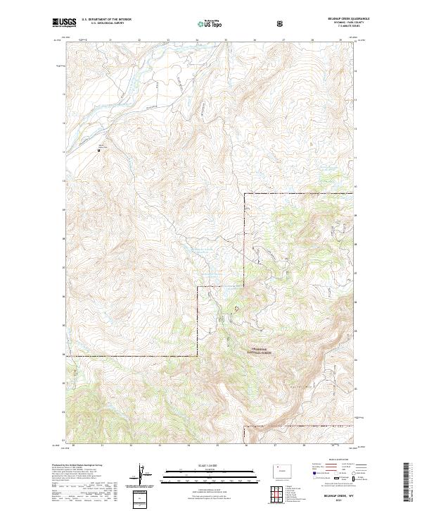 Belknap Creek, WY — USGS 7.5-minute topo (2021)