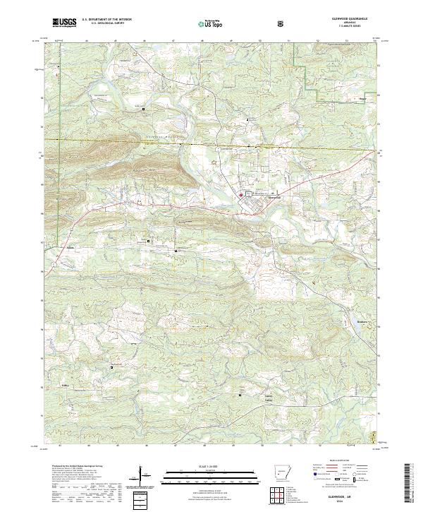 Glenwood, AR — USGS 7.5-minute topo (2024)