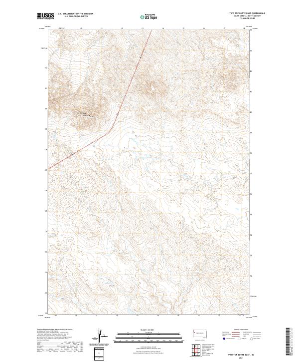 Two Top Butte East, SD — USGS 7.5-minute topo (2021)