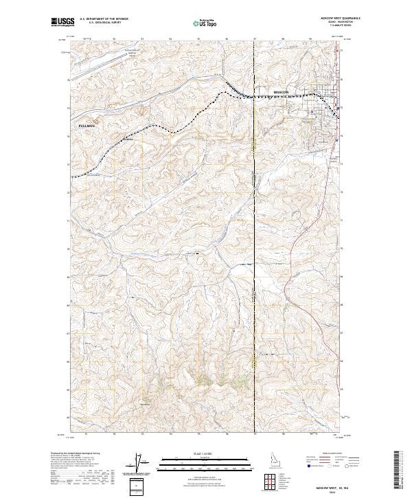 Moscow West, ID-WA — USGS 7.5-minute topo (2024)