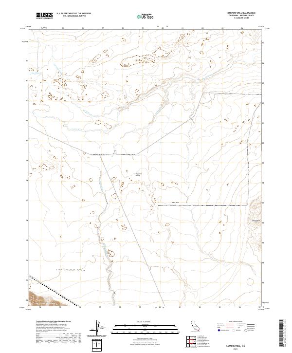 Harpers Well, CA — USGS 7.5-minute topo (2021)