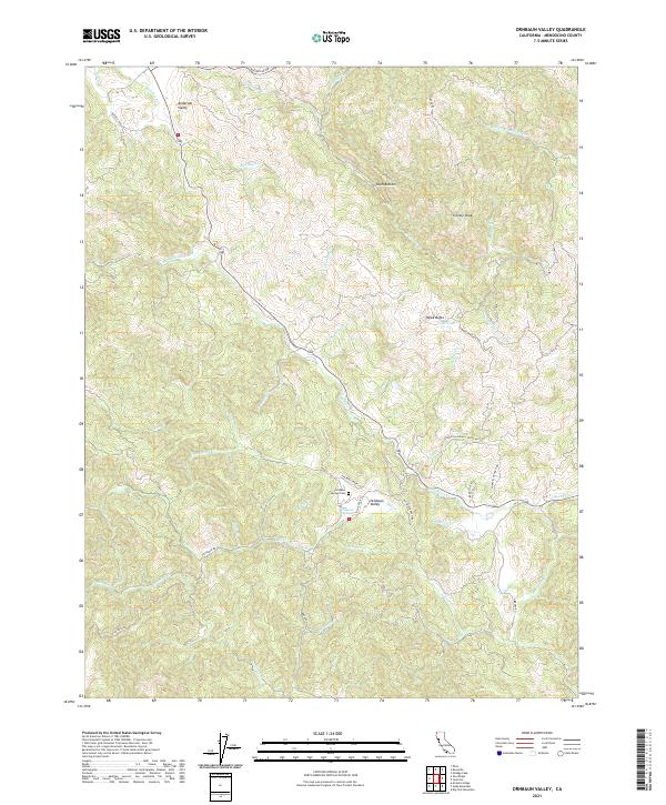 Ornbaun Valley, CA — USGS 7.5-minute topo (2021)
