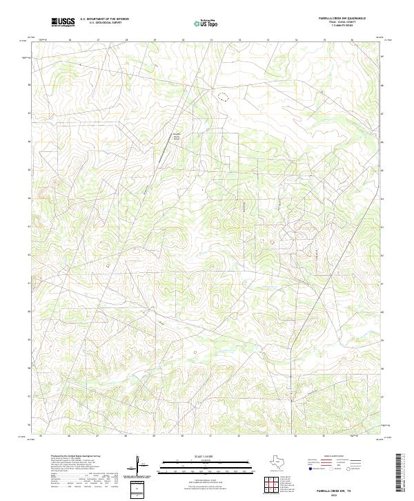 Parrilla Creek NW, TX — USGS 7.5-minute topo (2022)