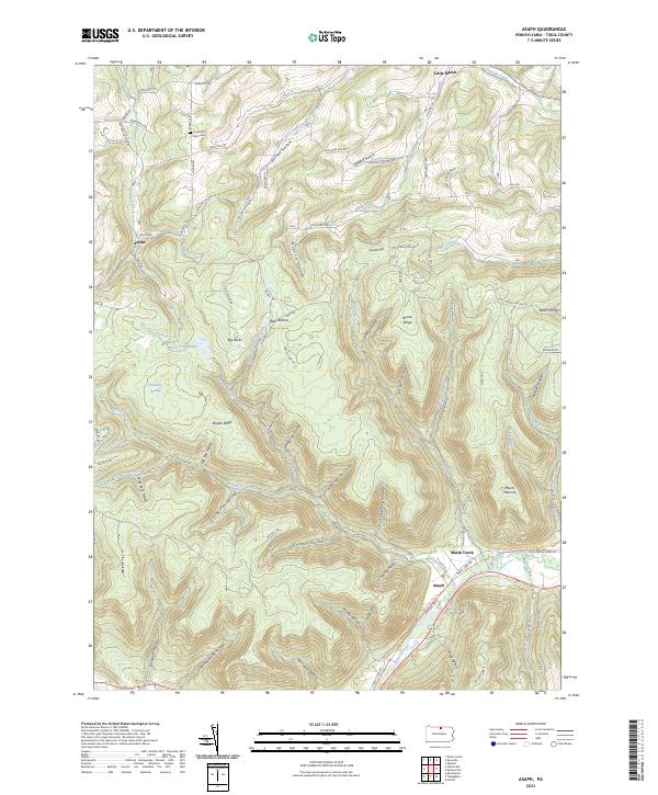 Asaph, PA — USGS 7.5-minute topo (2023)